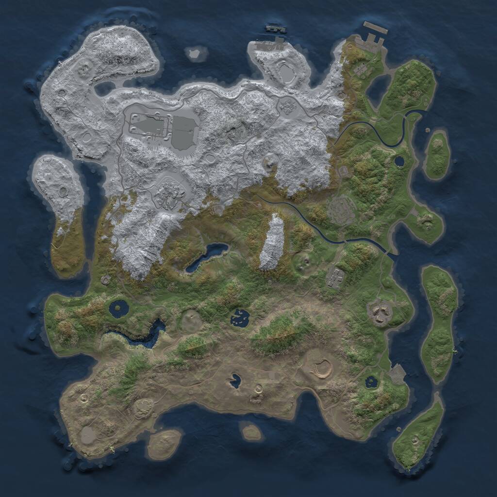 Rust Map: Procedural Map, Size: 4000, Seed: 130608, 13 Monuments