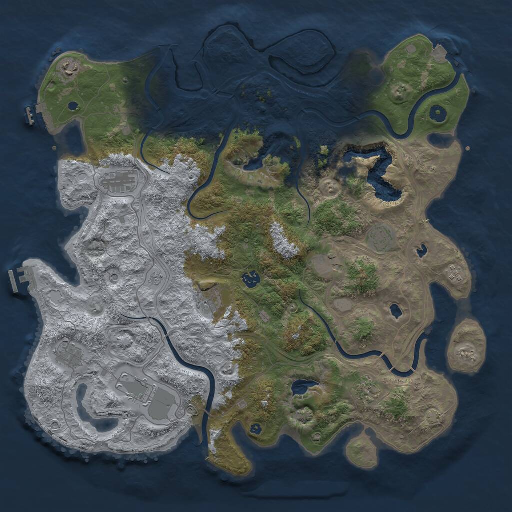 Rust Map: Procedural Map, Size: 4500, Seed: 1669282313, 16 Monuments
