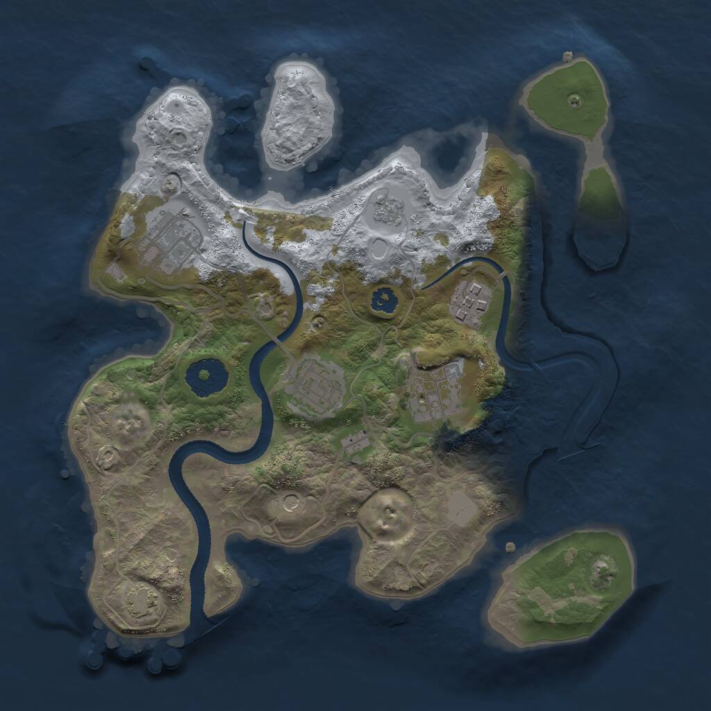 Rust Map: Procedural Map, Size: 2700, Seed: 12604, 8 Monuments