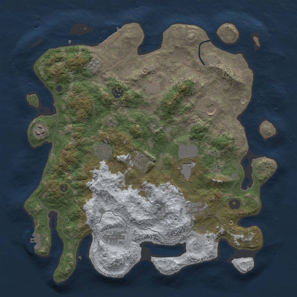 Rust Map: Procedural Map, Size: 4000, Seed: 252467, 19 Monuments