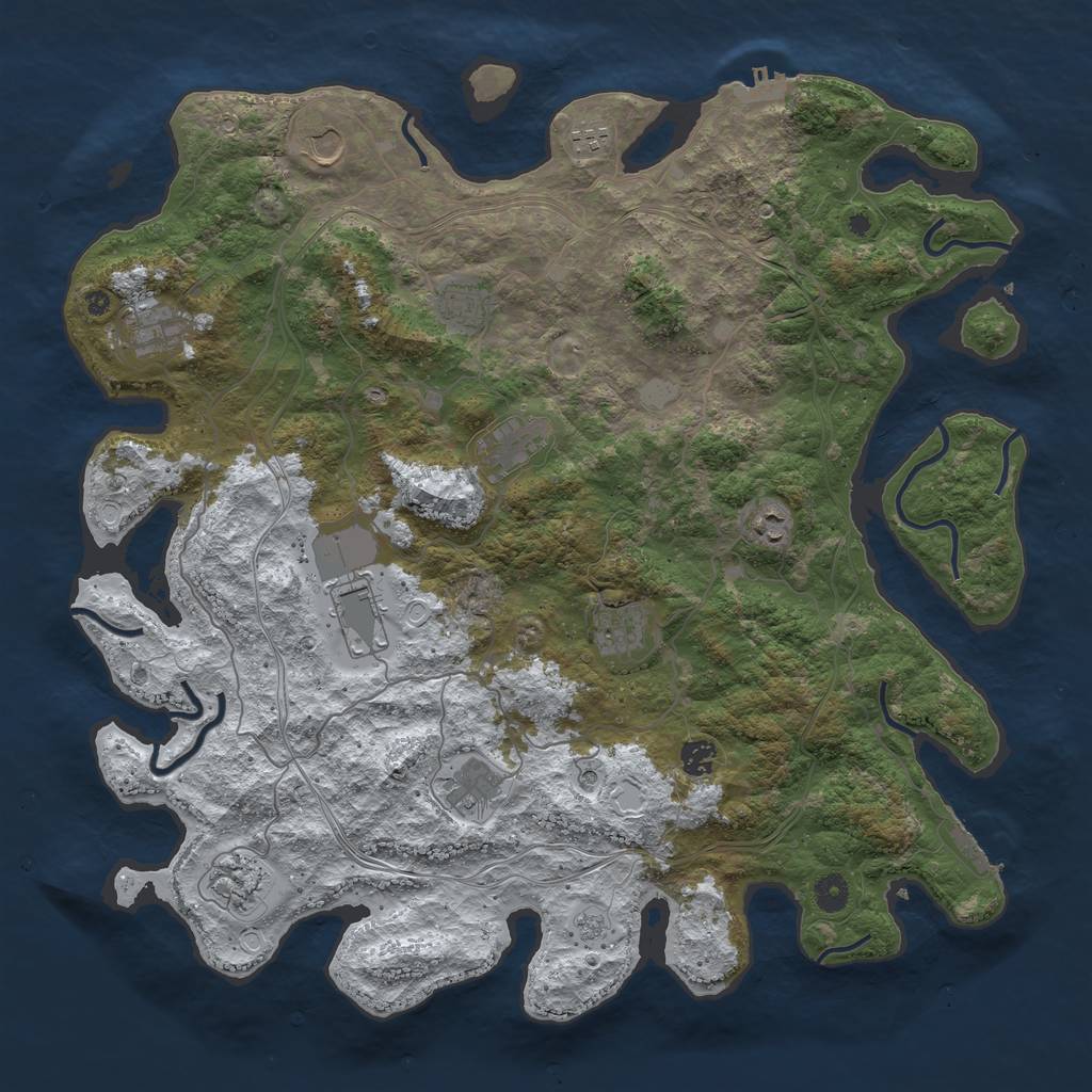Rust Map: Procedural Map, Size: 4500, Seed: 38894885, 20 Monuments