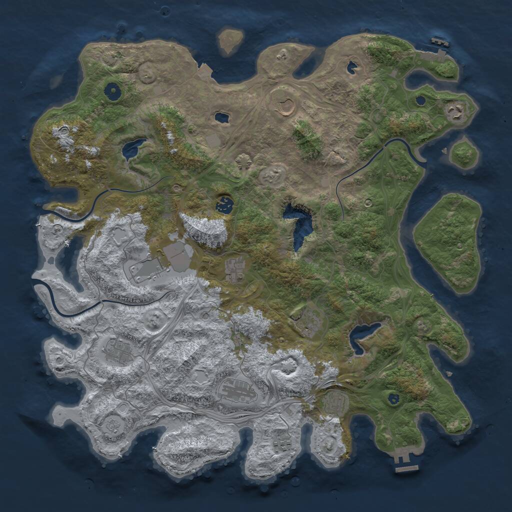 Rust Map: Procedural Map, Size: 4500, Seed: 38894885, 16 Monuments