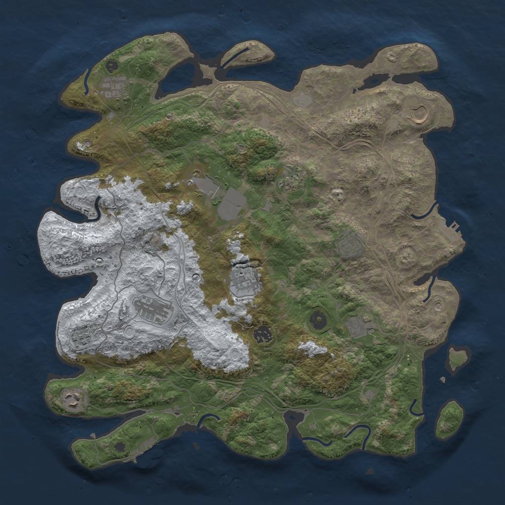 Rust Map: Procedural Map, Size: 4250, Seed: 2018908521, 19 Monuments