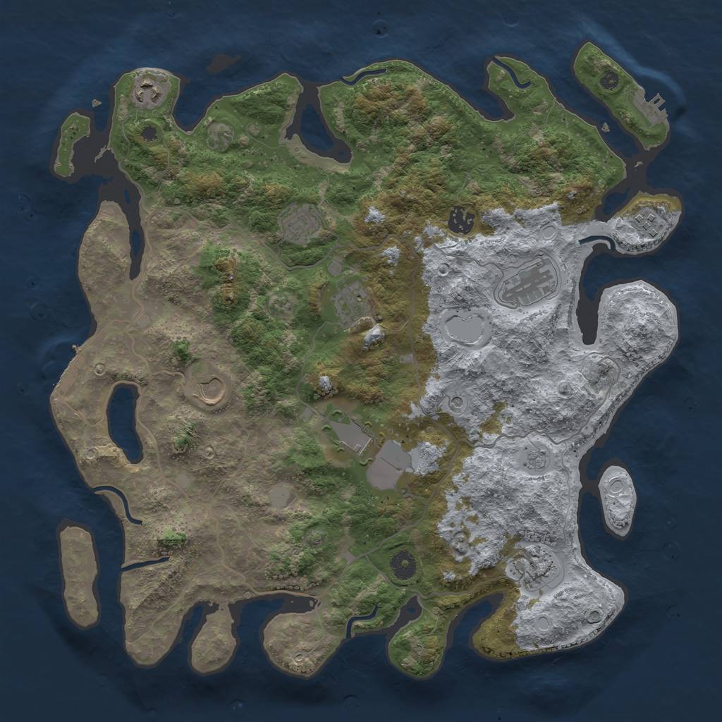 Rust Map: Procedural Map, Size: 4000, Seed: 1446551840, 18 Monuments