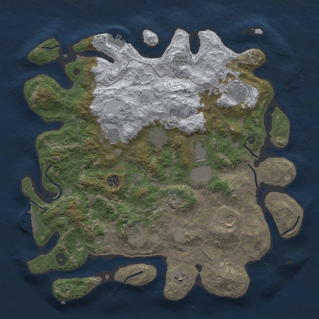 Rust Map: Procedural Map, Size: 4000, Seed: 17564, 18 Monuments