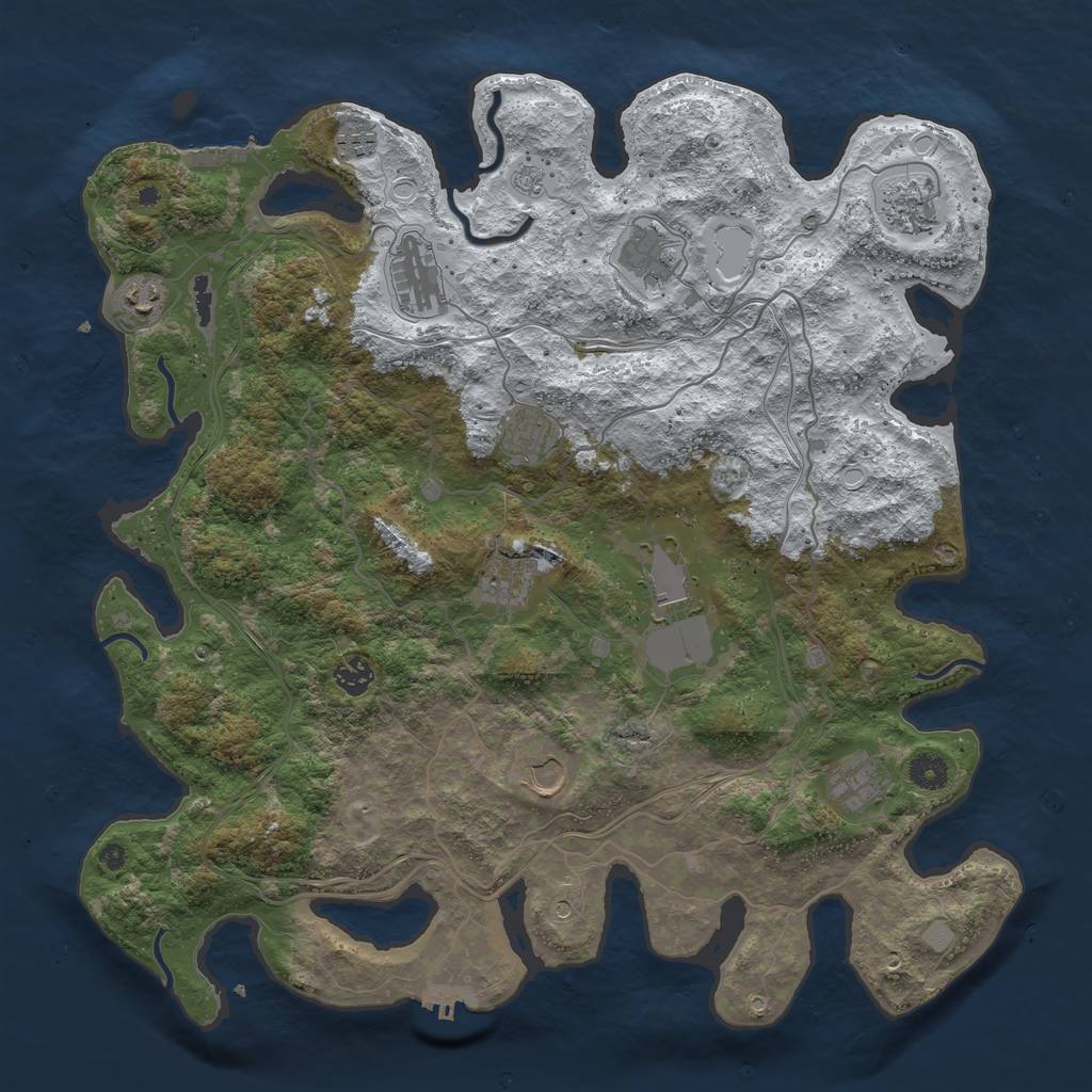 Rust Map: Procedural Map, Size: 4300, Seed: 14744, 20 Monuments