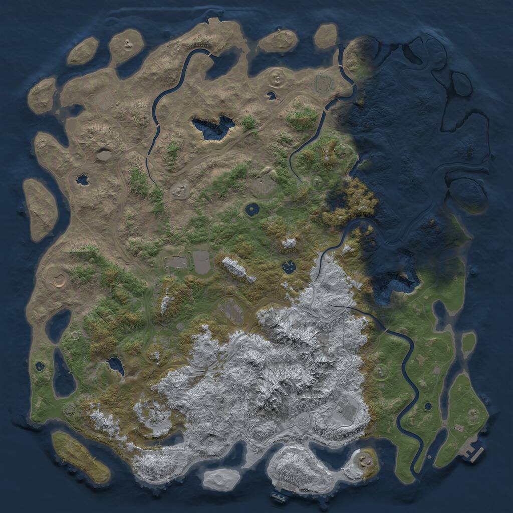 Rust Map: Procedural Map, Size: 5750, Seed: 25555777, 17 Monuments
