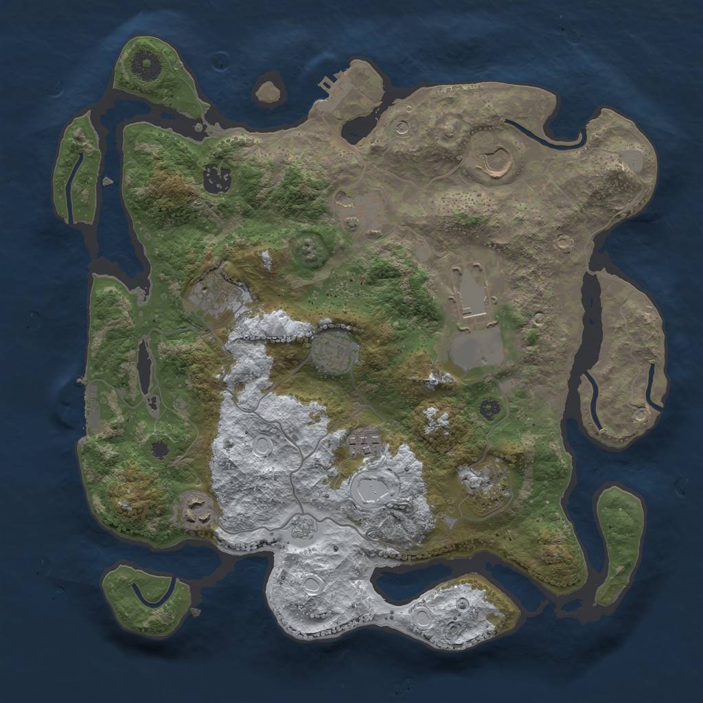 Rust Map: Procedural Map, Size: 3500, Seed: 4963, 18 Monuments