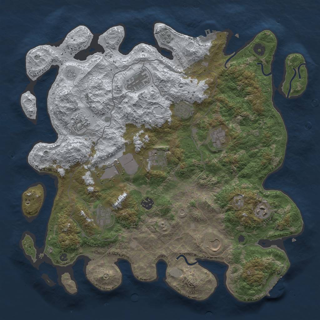 Rust Map: Procedural Map, Size: 4000, Seed: 3591, 20 Monuments