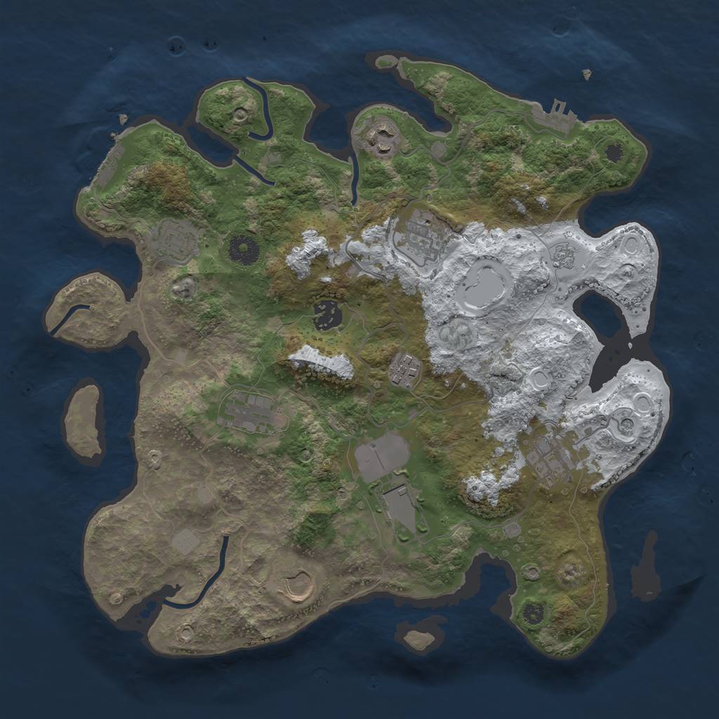 Rust Map: Procedural Map, Size: 3500, Seed: 567212, 18 Monuments