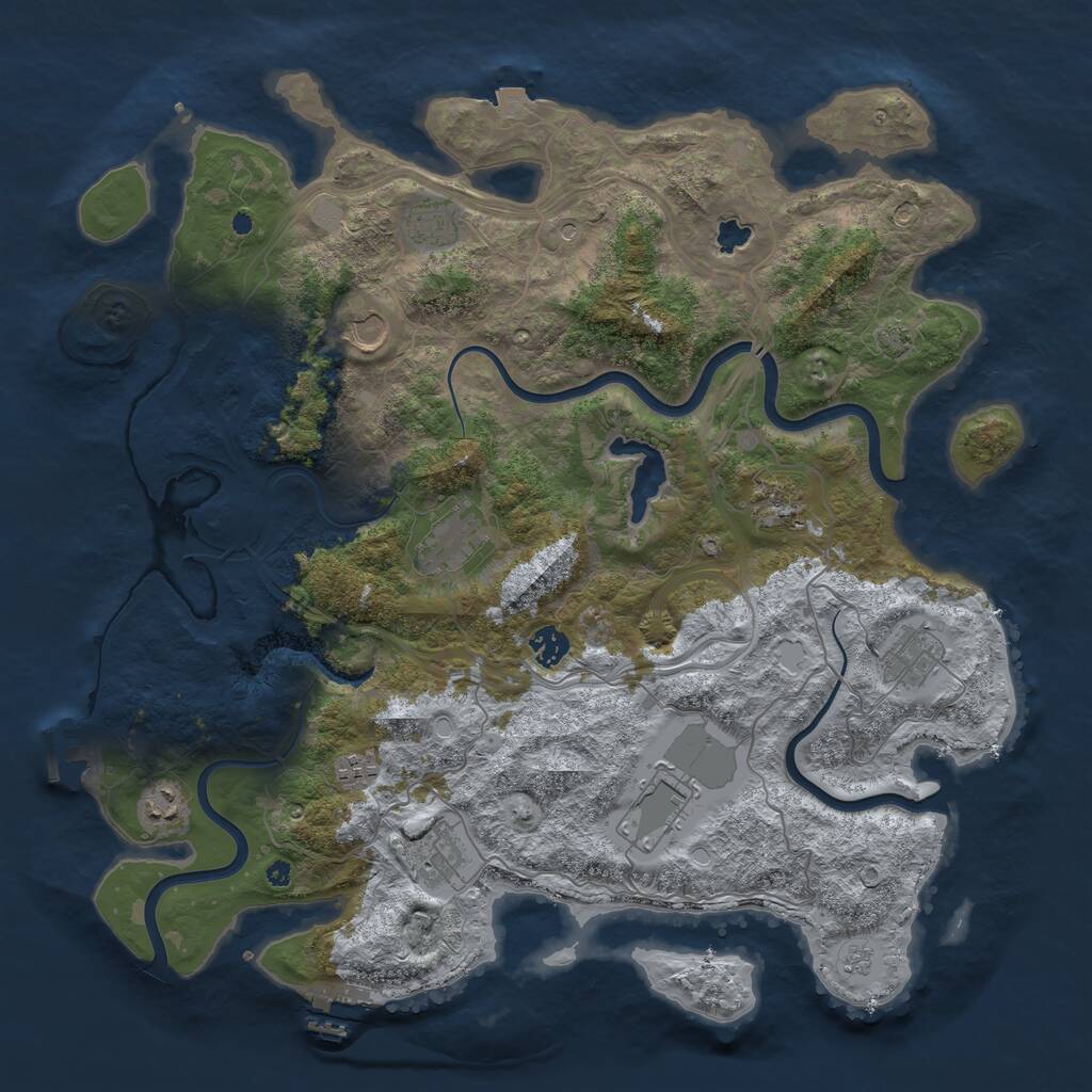 Rust Map: Procedural Map, Size: 4250, Seed: 1660155460, 16 Monuments