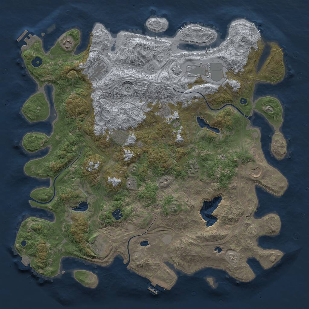 Rust Map: Procedural Map, Size: 4500, Seed: 733454688, 16 Monuments