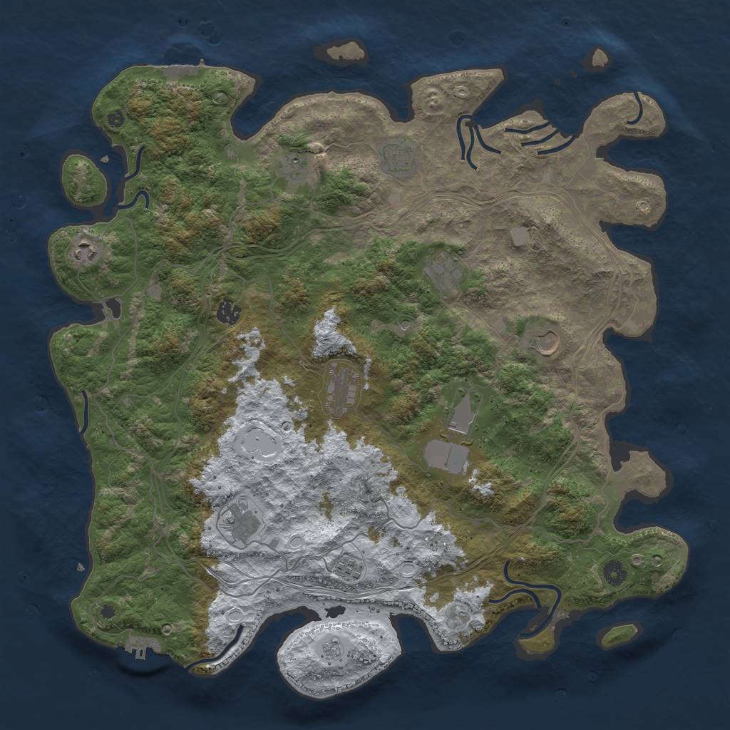 Rust Map: Procedural Map, Size: 4500, Seed: 7568, 19 Monuments