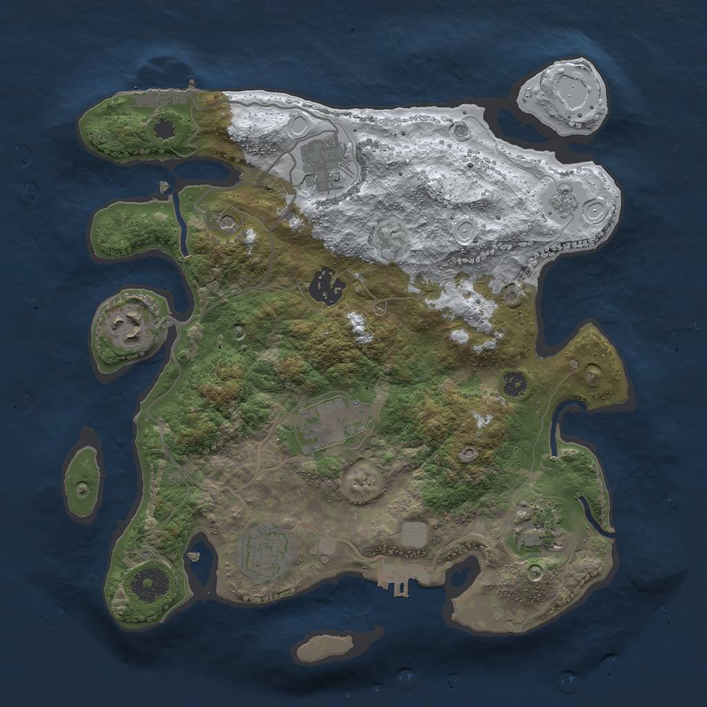 Rust Map: Procedural Map, Size: 3000, Seed: 16156, 15 Monuments