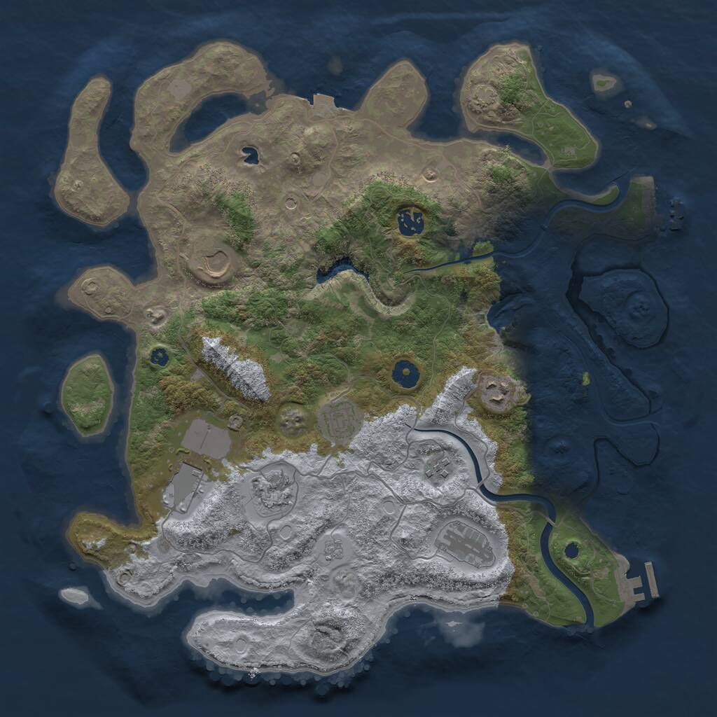 Rust Map: Procedural Map, Size: 4000, Seed: 30306338, 14 Monuments