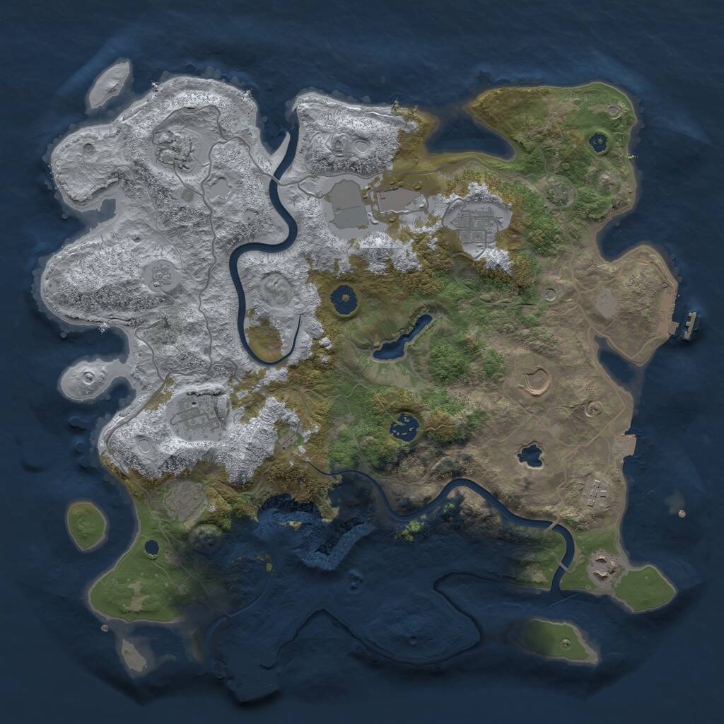 Rust Map: Procedural Map, Size: 4000, Seed: 1260640001, 15 Monuments