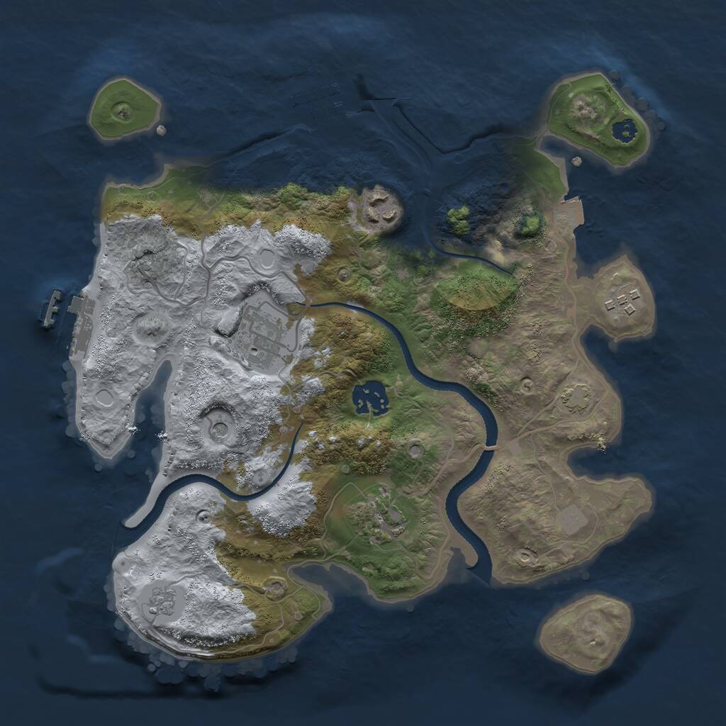 Rust Map: Procedural Map, Size: 3000, Seed: 18638, 11 Monuments