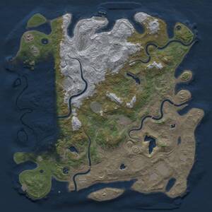 Thumbnail Rust Map: Procedural Map, Size: 4800, Seed: 1421, 17 Monuments