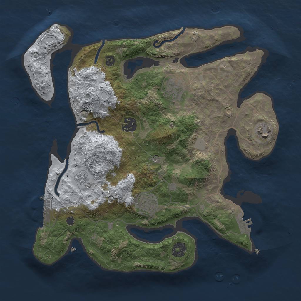 Rust Map: Procedural Map, Size: 3000, Seed: 93888, 13 Monuments