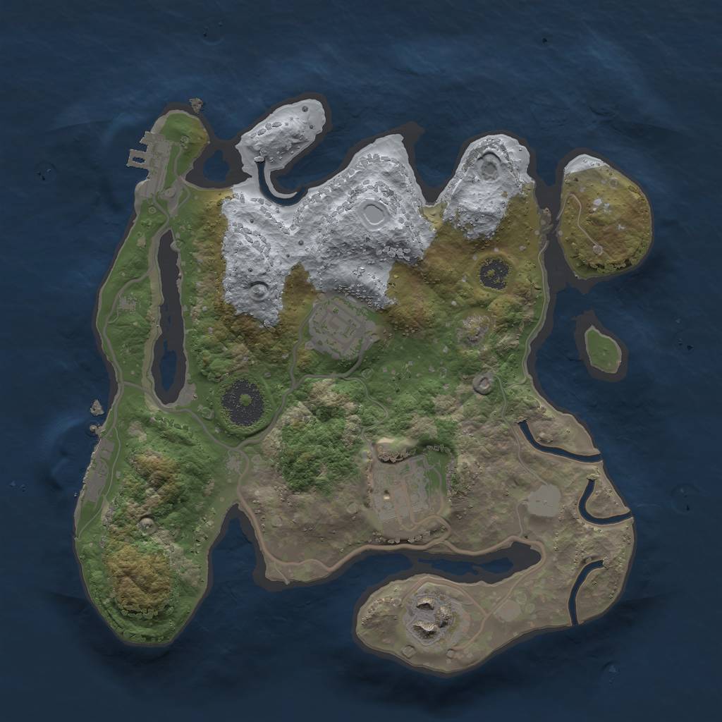 Rust Map: Procedural Map, Size: 2500, Seed: 5615, 10 Monuments