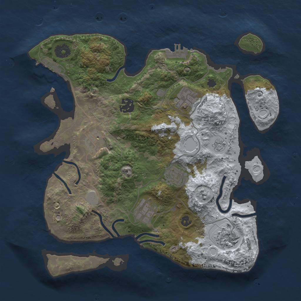 Rust Map: Procedural Map, Size: 3000, Seed: 23097, 14 Monuments