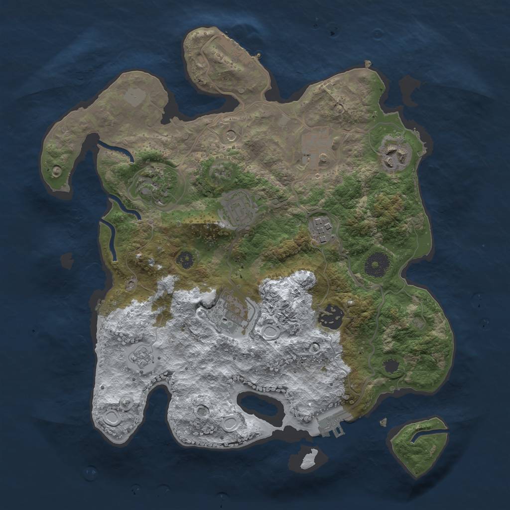 Rust Map: Procedural Map, Size: 3100, Seed: 562436962, 16 Monuments