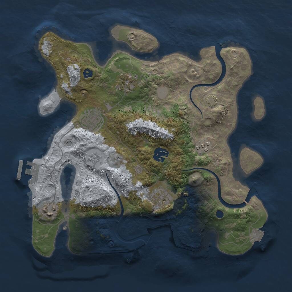 Rust Map: Procedural Map, Size: 3000, Seed: 70707, 11 Monuments