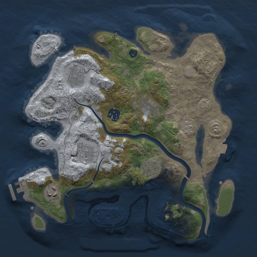 Rust Map: Procedural Map, Size: 3100, Seed: 27029, 11 Monuments