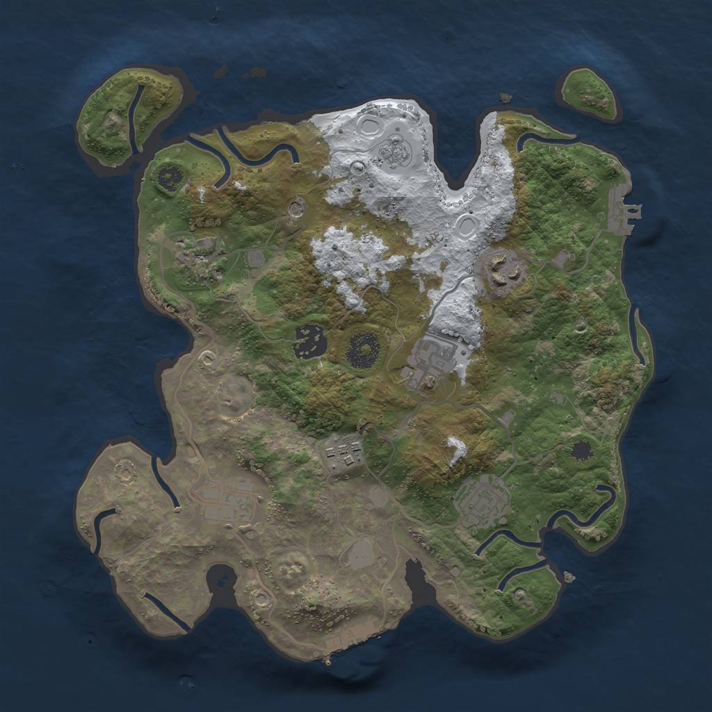 Rust Map: Procedural Map, Size: 3000, Seed: 280715223, 16 Monuments
