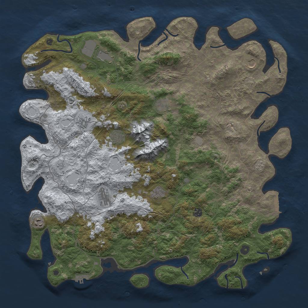 Rust Map: Procedural Map, Size: 5000, Seed: 2469723, 19 Monuments