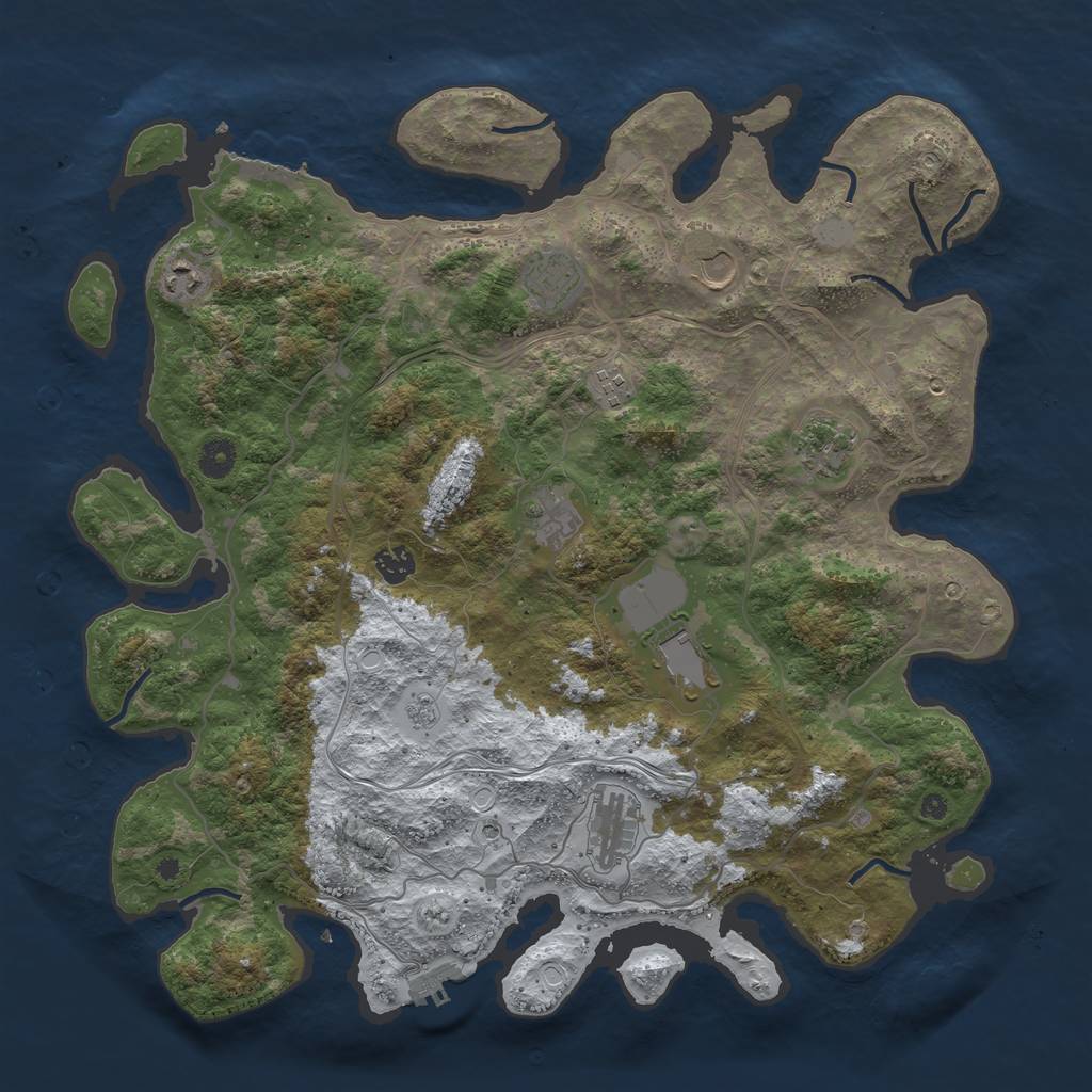 Rust Map: Procedural Map, Size: 4250, Seed: 4444, 18 Monuments