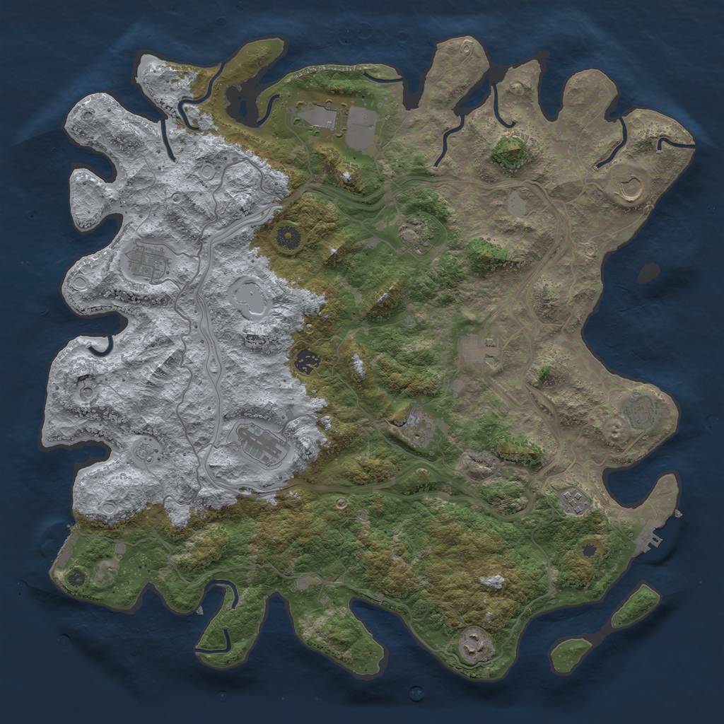Rust Map: Procedural Map, Size: 4500, Seed: 105032378, 20 Monuments