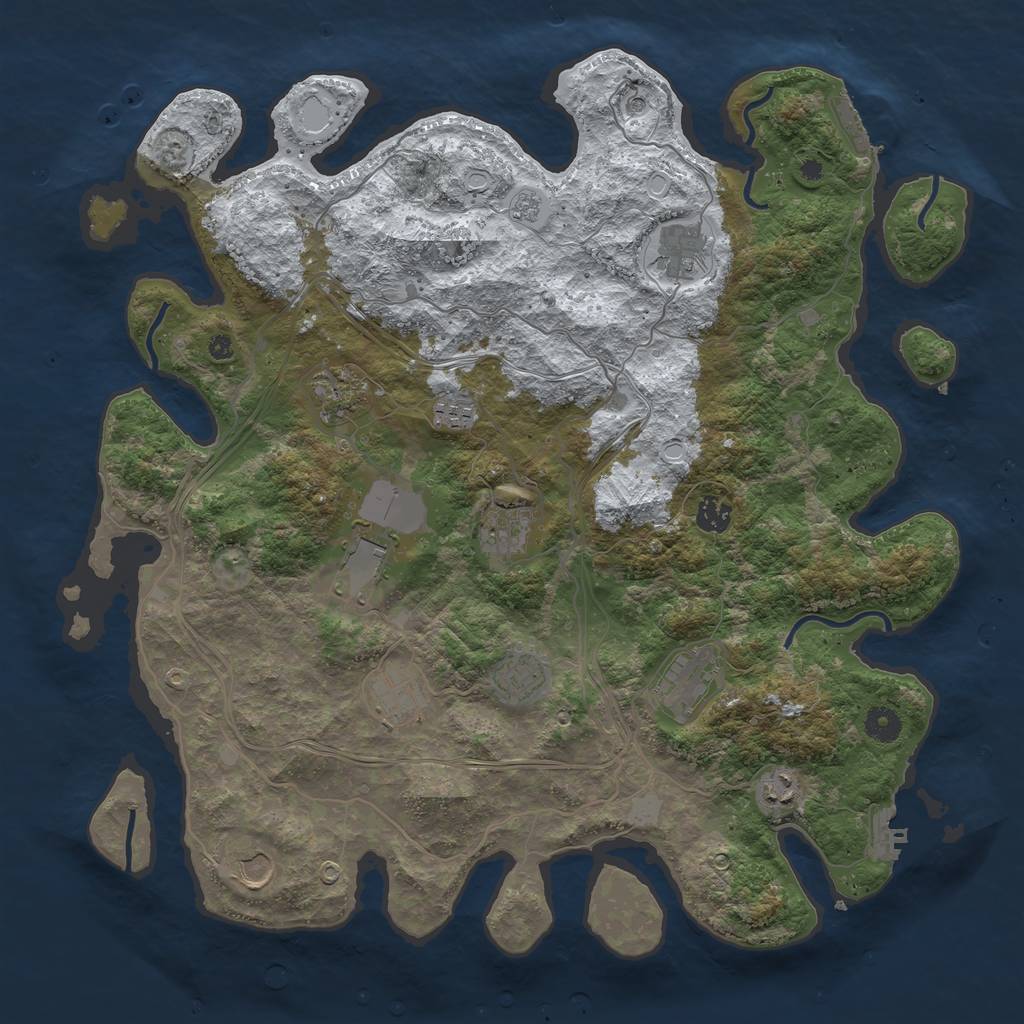 Rust Map: Procedural Map, Size: 4250, Seed: 598266575, 20 Monuments