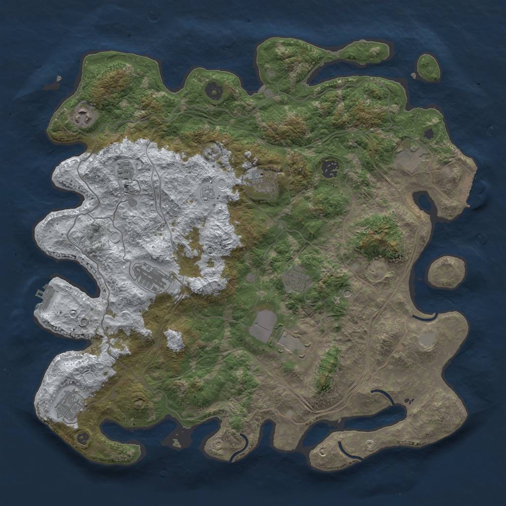 Rust Map: Procedural Map, Size: 4250, Seed: 20345, 18 Monuments
