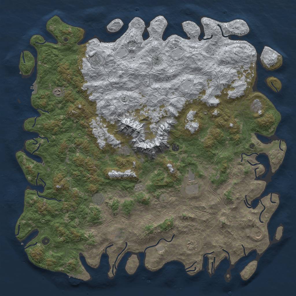 Rust Map: Procedural Map, Size: 6000, Seed: 35291831, 20 Monuments
