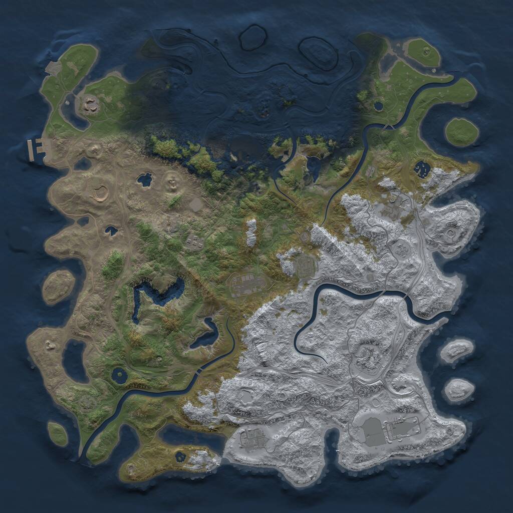 Rust Map: Procedural Map, Size: 4800, Seed: 1931620875, 16 Monuments