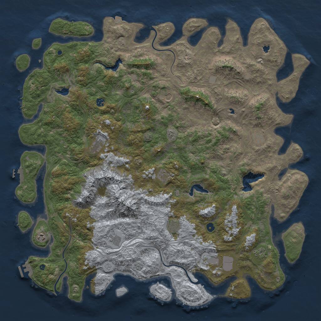 Rust Map: Procedural Map, Size: 5680, Seed: 389867553, 17 Monuments