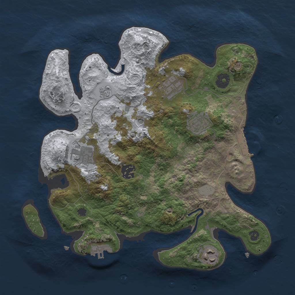 Rust Map: Procedural Map, Size: 3000, Seed: 14493, 14 Monuments