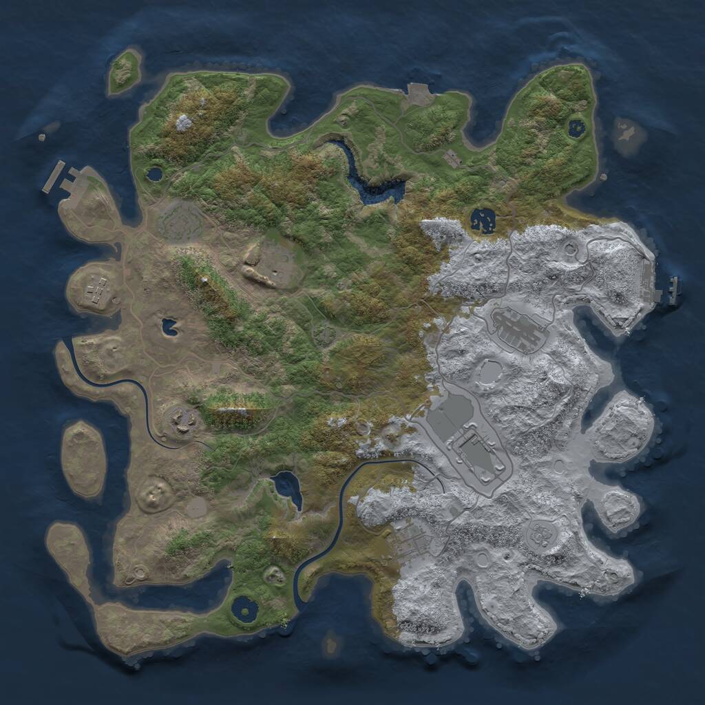 Rust Map: Procedural Map, Size: 4000, Seed: 1398049821, 14 Monuments