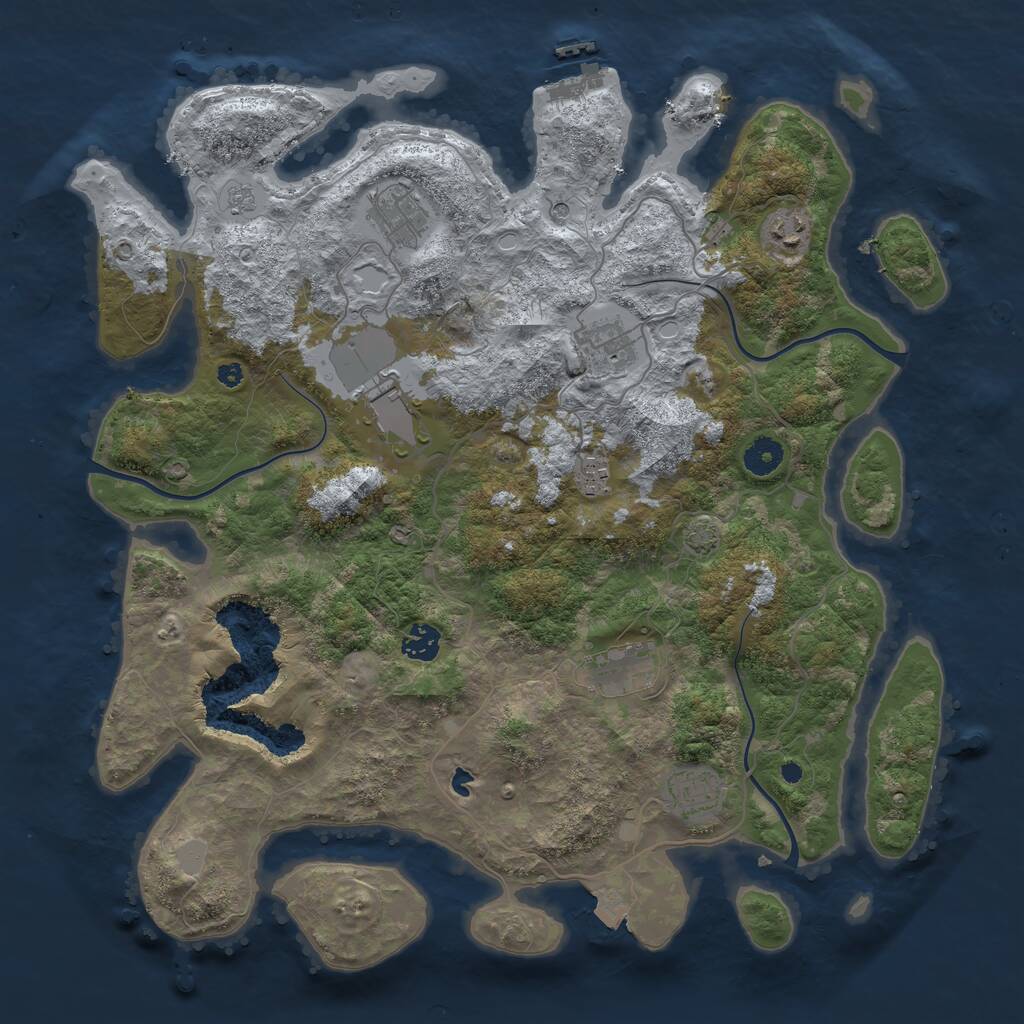 Rust Map: Procedural Map, Size: 4050, Seed: 957161812, 13 Monuments