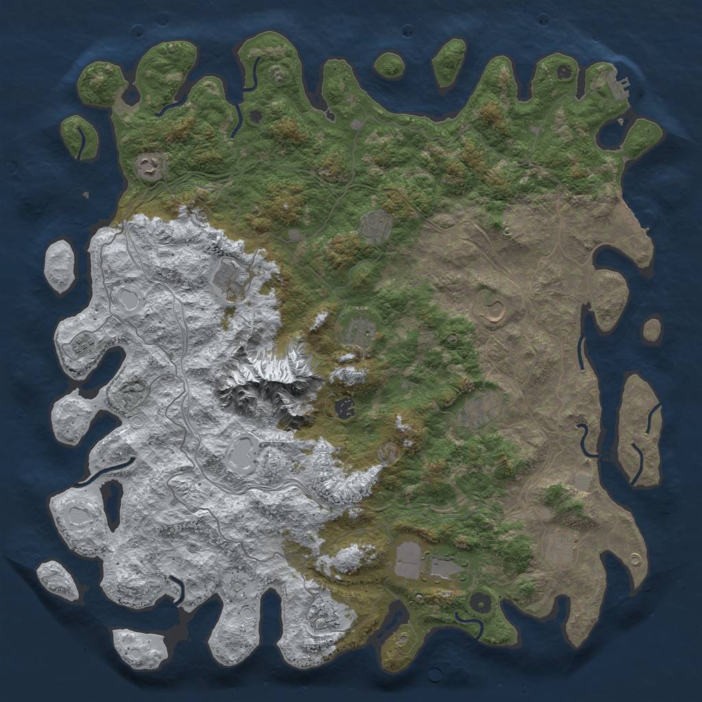 Rust Map: Procedural Map, Size: 5000, Seed: 1881213638, 20 Monuments