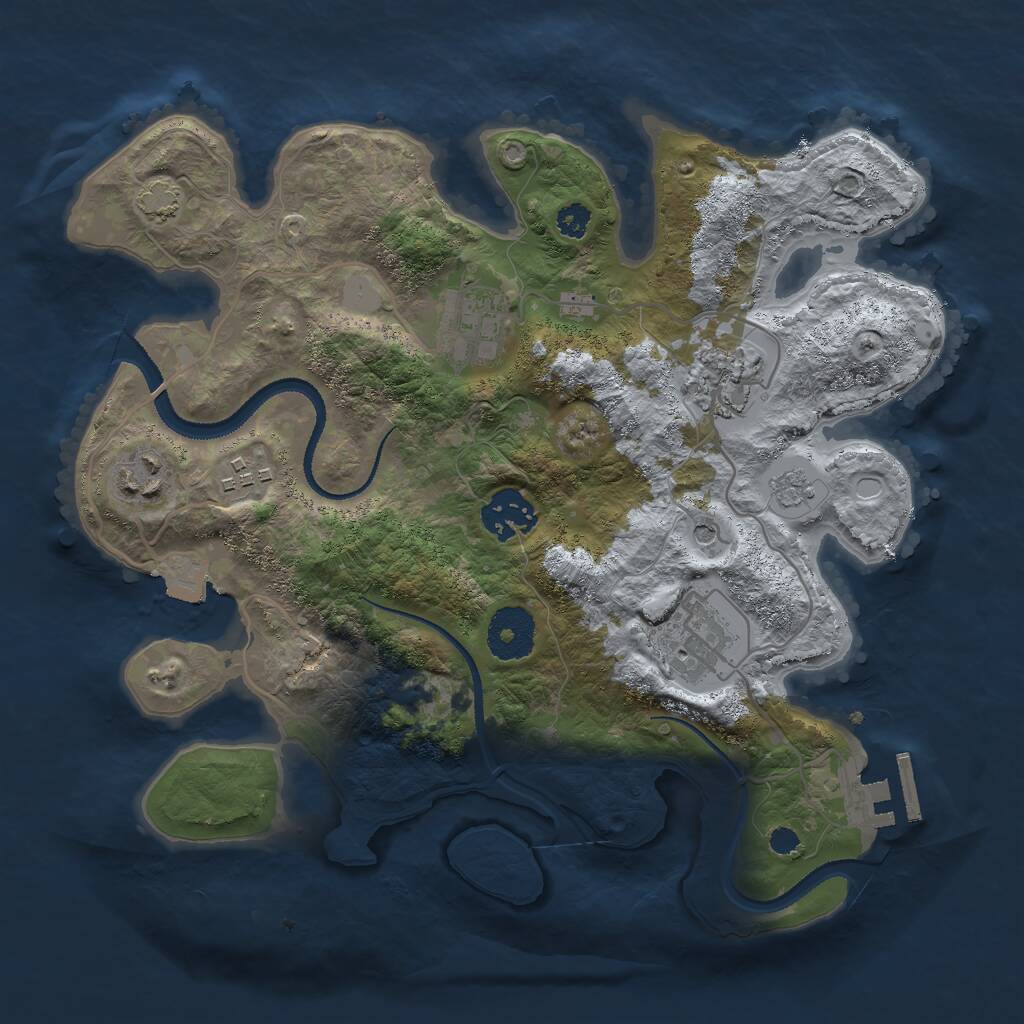 Rust Map: Procedural Map, Size: 3000, Seed: 30924, 11 Monuments