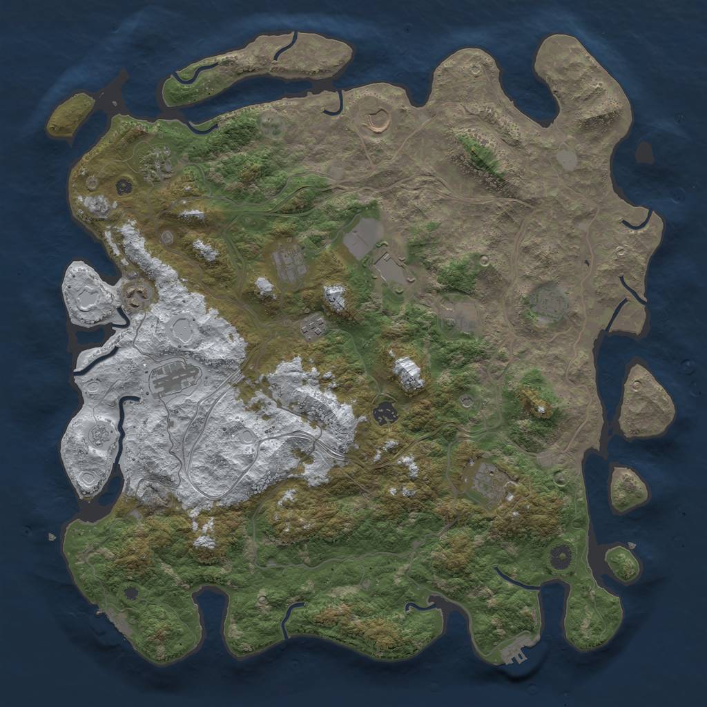 Rust Map: Procedural Map, Size: 4500, Seed: 5551345, 20 Monuments