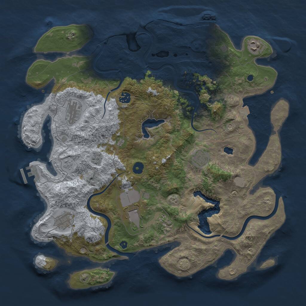 Rust Map: Procedural Map, Size: 4000, Seed: 857378078, 14 Monuments