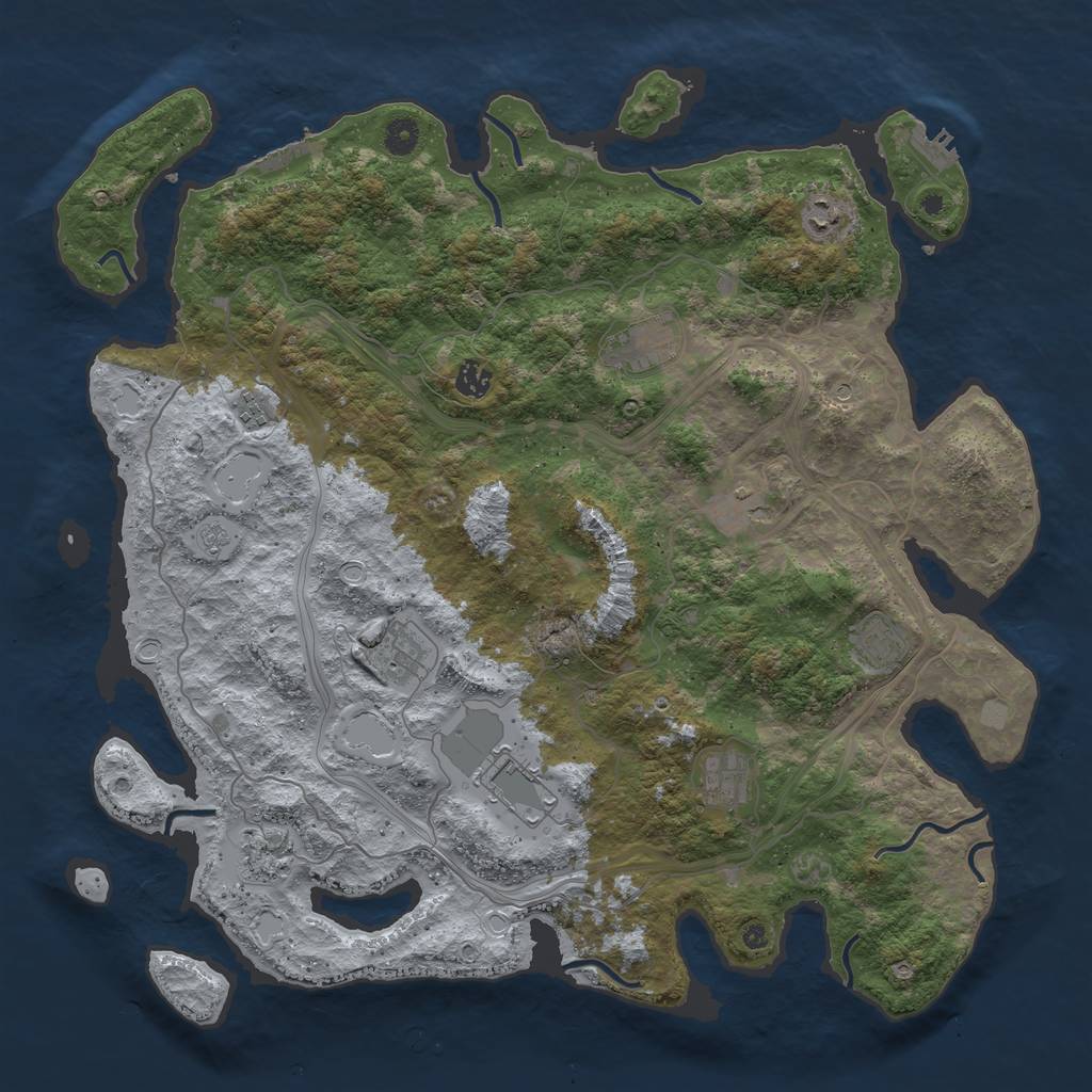 Rust Map: Procedural Map, Size: 4500, Seed: 2181476, 19 Monuments