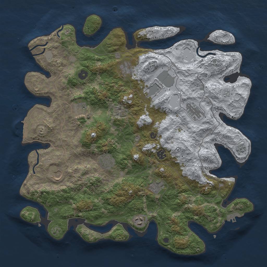 Rust Map: Procedural Map, Size: 4200, Seed: 74581, 19 Monuments