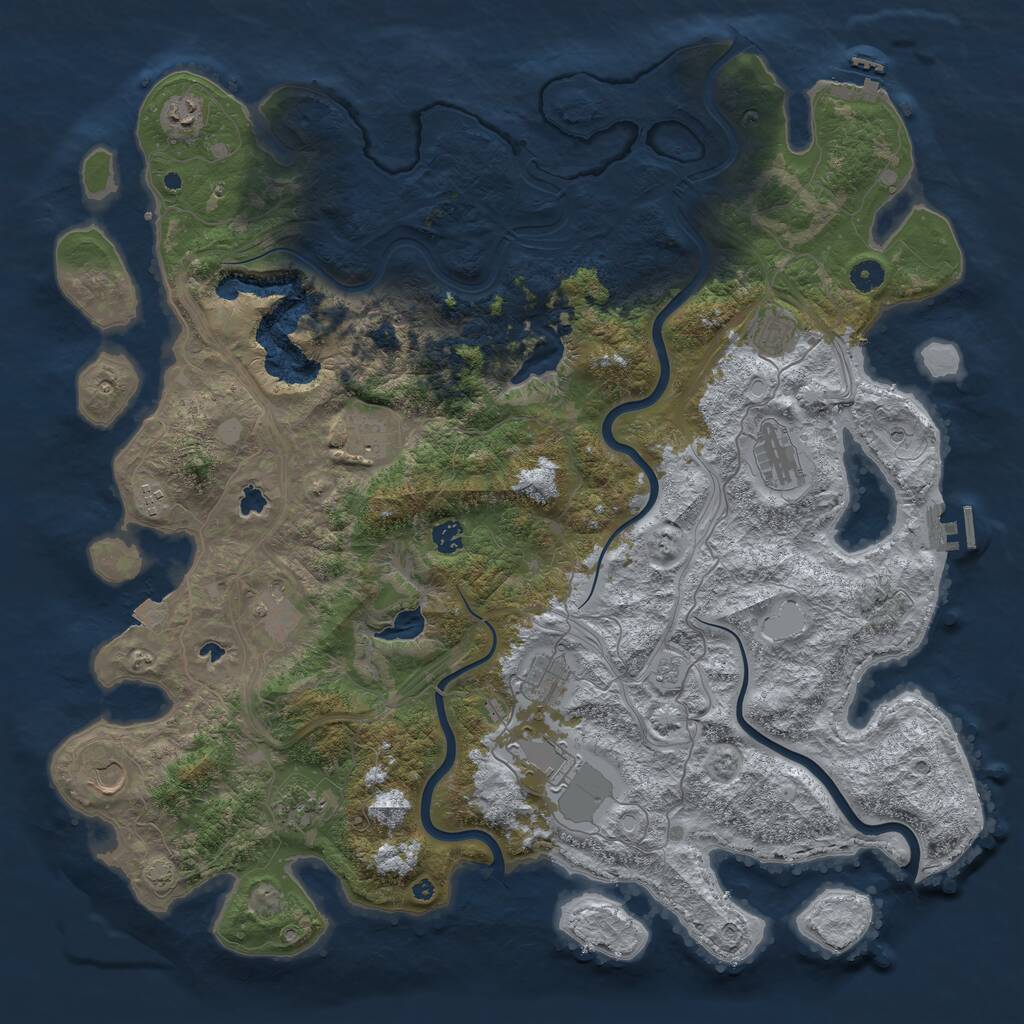 Rust Map: Procedural Map, Size: 4800, Seed: 495239936, 17 Monuments