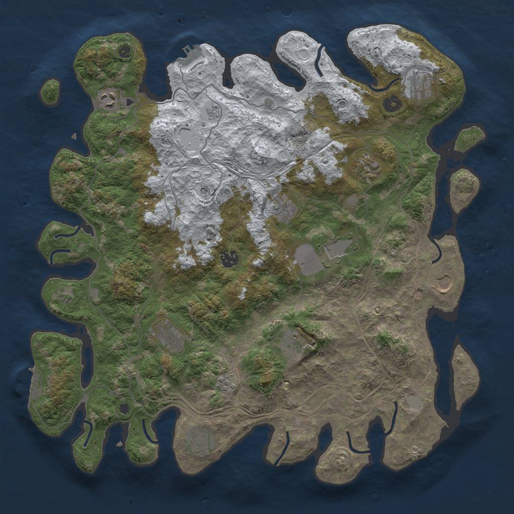 Rust Map: Procedural Map, Size: 4300, Seed: 401532149, 20 Monuments