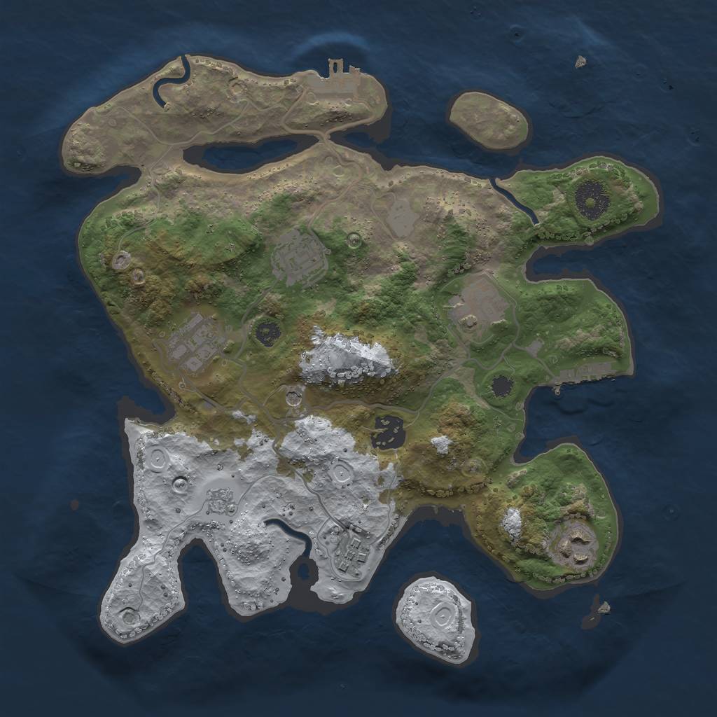 Rust Map: Procedural Map, Size: 3000, Seed: 662699861, 15 Monuments