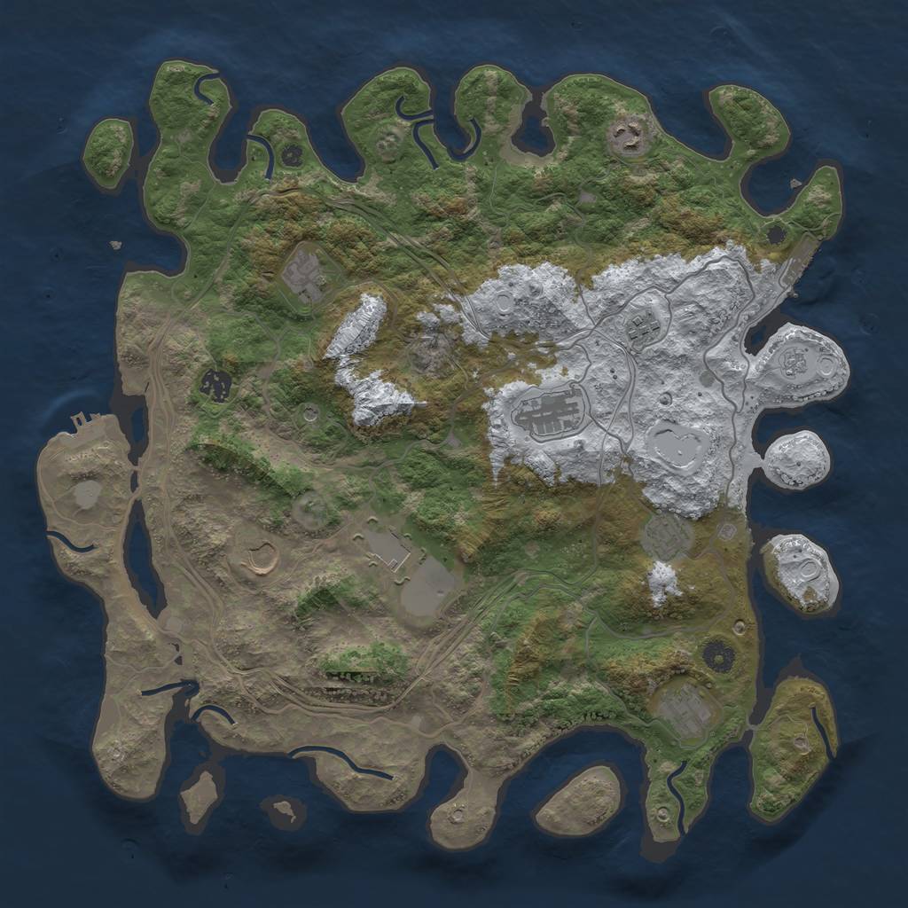 Rust Map: Procedural Map, Size: 4250, Seed: 1676287450, 18 Monuments